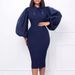 Women's Clothing New Shirt Collar Solid Color Dress Hip Skirt_ecoleips.com