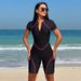Women's Clothing New Short Sleeved Zipper Swimsuit One Piece Surfing Suit Diving Suit_ecoleips.com