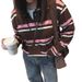 Autumn Brown Striped Polo Shirt Loose Long Sleeve T-Shirt Design Sense Temperament Casual Commuting_ecoleips.com