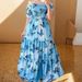Foreign Trade Women's European And American Cross-Border New Style Sexy Fashion Off-Shoulder Floral Long Dress_ecoleips.com