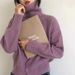 Japanese-Inspired High Neck Soft Sweater For Women - Retro Button Detail Casual Pullover (Off-White/Khaki/Olive Green/Black/Greyish)_ecoleips.com