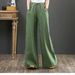Suitable For All Seasons 2025 Spring Summer Literary Cotton Women's Loose Plus Size Wide Leg High Waist Floor-Length Straight Long Linen Pants_ecoleips.com