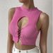 2026 New European And American Tops: Sexy Hollow-Out Strap Solid Color Short Slim-Fit Knit Tank Top For Women_ecoleips.com