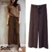 Aria Basics Wool Wide-Leg 2026 Spring New Women's Fashion Knitted High-Waisted Long Pants Loose Slimming Elastic Waist Trousers For_ecoleips.com