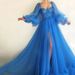2025 Cross-Border Summer New Europea Ad America Wome's Elegat Fashio Mesh Slit Large Hem Weddig Dress Eveig_ecoleips.com