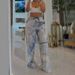 Women's Clothing Summer New Printed Denim Elastic Waist Drawstring Casual Loose Straight Pants_ecoleips.com