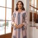 Muslim Home Clothes Bohemian Style Fashion Printing Diamond Beaded Round Neck Robe Female Abaya_ecoleips.com