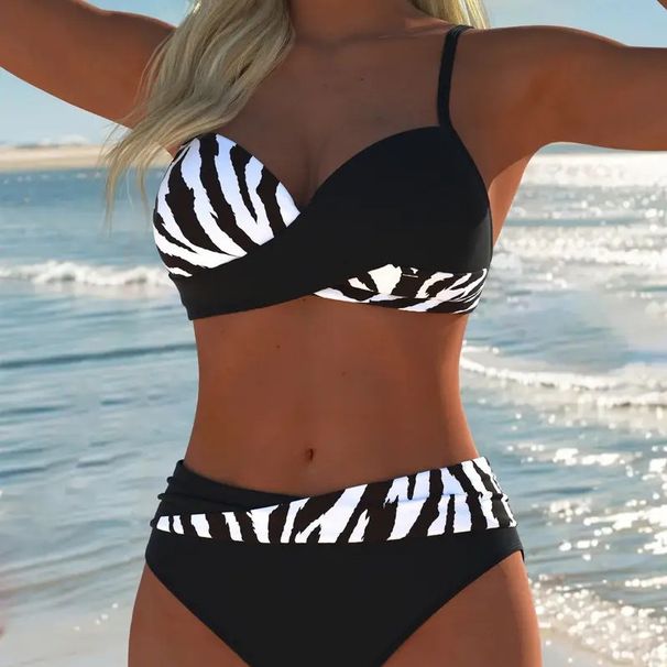 Women's Two Piece Crossover Bikini Set Swimsuit Fashion Trend Summer 2026 New_ecoleips.com