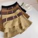 Khaki High-Waisted Slimming A-Line Short Skirt for Women Puffy Cake Style Petite Spring 2026 New Arrival_ecoleips.com