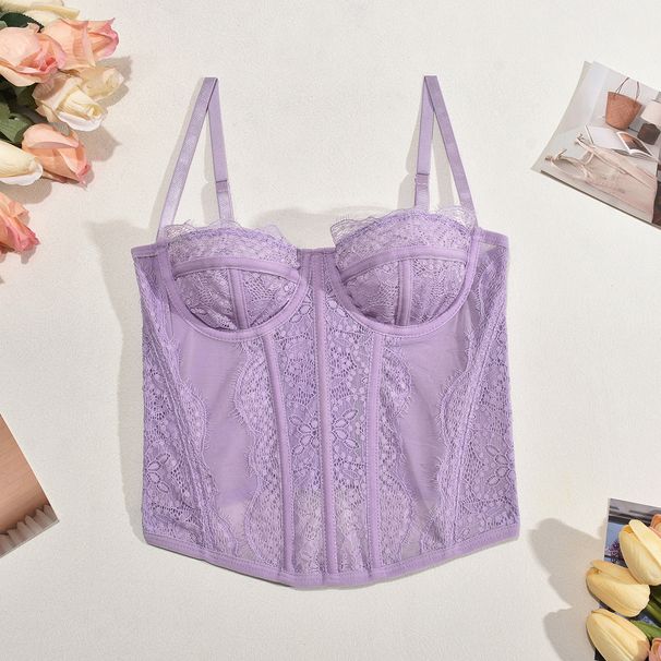 Women's Clothing New Thin Lace Sexy Body Shaper Suspender Top Outer Wear_ecoleips.com