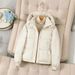Women's Clothing Women's Lightweight Down Jacket Winter Warm Short Puffer Coat With Hood, Loose Fit Casual Outerwear - Coffee, Beige, Black, Pink_ecoleips.com