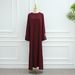Muslim Dress Women Luxury Dubai Middle Eastern Bow Knot Beaded Sleeve Dress – Elegant Abaya Robe With Embellished Detailing_ecoleips.com