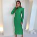 European And American Style Women's Clothing 2024 New Autumn Fashion Elegant Round-neck Slim-fit Long-sleeve Bodycon_ecoleips.com