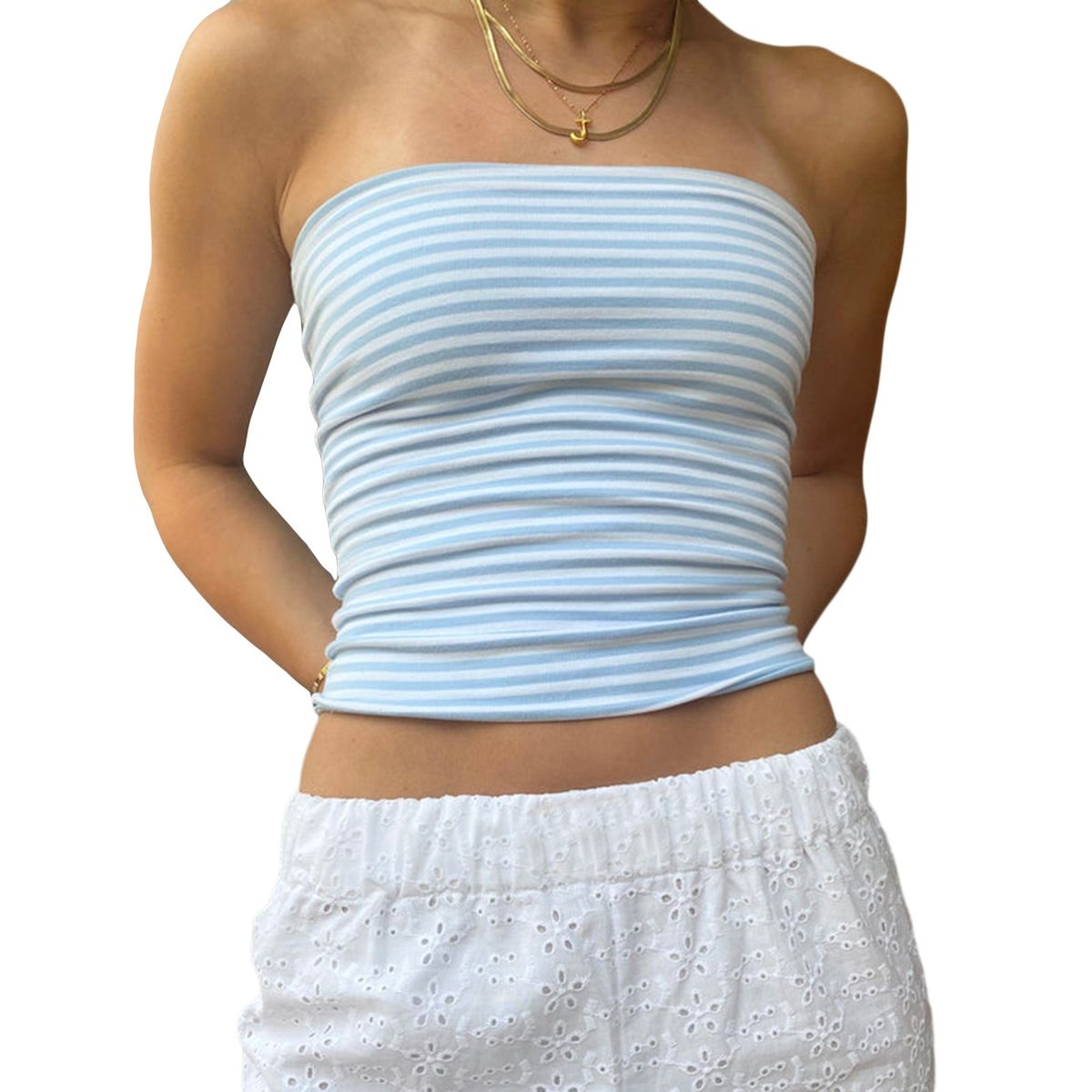 New Spring/Summer Slim-Fit Printed Tank Cross-Border E-commerce, Sexy Strapless Tube Top For Both Inner And Outer Wear_ecoleips.com