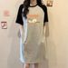 Summer Loose Duck-printed Korean Style Simple And Casual Round-neck Dress For Pregnant Women_ecoleips.com