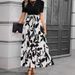 Women's Floral Print Round Neck Midi Dress – Elegant Resort Wear With Exotic Vacation Style For Spring Summer 2026_ecoleips.com