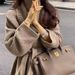 French V-neck Sweater New Jacket Waist Strap Thick Knitted Cardigan Women_ecoleips.com
