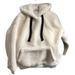 Women’s Clothing lamb wool sweater women autumn and winter ins waitmore hooded plus velvet thick loose coat_ecoleips.com