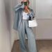 Women's Casual Two Piece Set Spring Autumn Loose Fit Cotton Linen Long Sleeved Shirt Trousers Comfortable Style_ecoleips.com
