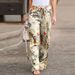 Vintage Women Drawstring Trousers Spring Autumn Fashion Floral Printed Wide Leg Pants Ladies Casual Loose Long Pantalones_ecoleips.com