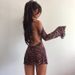 2021 Spring New Women's Fashion Halter Neck Flared Sleeve Sexy Backless Slim Fit Bodycon Dress_ecoleips.com