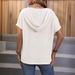 Women's Clothing Spring And Summer New Loose Versatile Drawstring Hooded T Shirt_ecoleips.com
