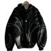 Women's Clothing Retro Street Personality Gothic Stripe Hooded Zip-Up Sweatshirt For Men & Women - Retro Streetwear With Cross Design_ecoleips.com