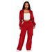 YNS Urban Casual Two-Piece Set - Zip-Up Jacket With Straight-Leg Pants, Stylish Workwear Pocket Design For Men & Women (Black/Gray/Red)_ecoleips.com