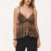 American-style Leopard Print Camisole With Lace V-neck Double-layered Ruffles, Sexy Pure Desire Style, Suitable For Both_ecoleips.com