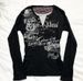 Slim Fit Long Sleeve Printed T-Shirt Base Layer Top Henry Faux Two Piece Retro Black Collar with Lettering Slimming Effect Women's Clothing_ecoleips.com