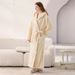 Aria Basics European American Style -style Extra-long Bathrobe, Ankle-length, Hooded, Thickened, Couple's Flannel Bathrobe For_ecoleips.com