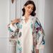 Muslim Women's Robes Elegant Temperament Printed Long Dress Abayas_ecoleips.com