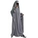 Cross-border Plus-size Women's Clothing: Banjing Halloween Full-length Solid Color Bat-sleeve Headscarf Robe Muslim_ecoleips.com