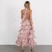 Women Fashion Sexy Deep V Neck Spaghetti Strap Multi Layer Printed Elegant Party Dress Casual Summer Vacation Beach Dress_ecoleips.com