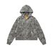 WD069 High-end Street Style Hot Girl Jacket, Retro Women's Trendy Short Deconstructed Design Hooded Cardigan Sweatshirt_ecoleips.com