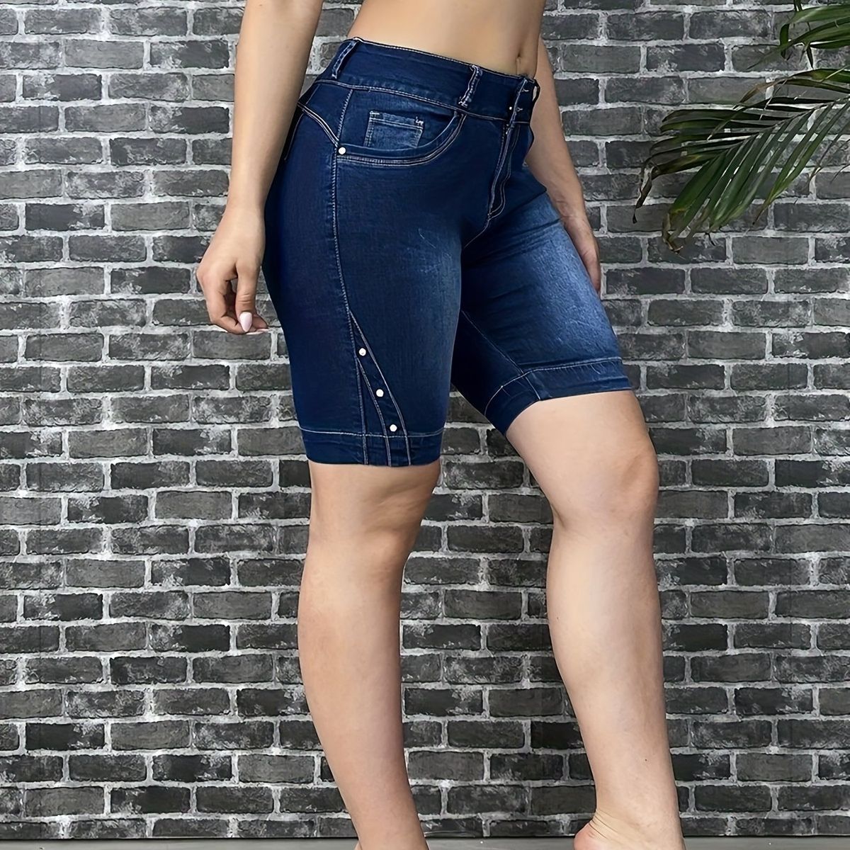 Women's Clothing Women's Slim Fit Denim Shorts Slim Denim Shorts Rolled Up_ecoleips.com