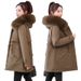 Women's Winter Parka Coat With Detachable Faux Fur Hood - Mid-Length Quilted Puffer Jacket For Casual & Work_ecoleips.com
