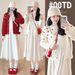 Autumn New Korean Fashion Sweater Jacket + Corduroy Maternity Dress_ecoleips.com