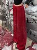 Fashion Women Elegant Spring Diamonds Red Wide Leg Pants Loose Fit High Waist Drawstring Casual Designer Lady Straight Trousers_ecoleips.com