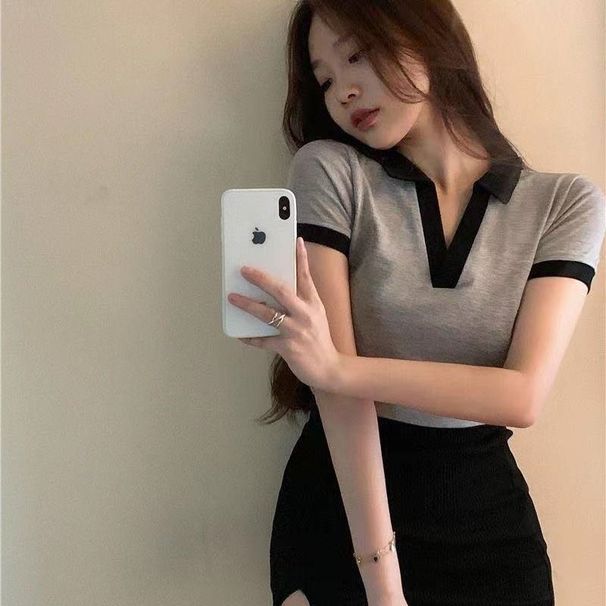 2025 Summer New Top Short Ins Trendy Design Sense Niche Sweet And Spicy Style Pure Desire Spice Girl Short-sleeved T-shirt Women_ecoleips.com