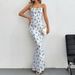 Cross Border Women's 2026 Spring/summer New Sweet And Fresh Camisole Backless Floral Vacation Style Dress_ecoleips.com