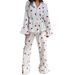 Pure Cotton Jacquard Sleeve Long Pants Heart Print Ruffle Sleepwear Set European And American Autumn New Home Wear_ecoleips.com