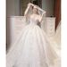 New 2026 Petite Women's Wedding Dress High Quality French Style Light Gown plus Size D110 Wedding Party Wear_ecoleips.com