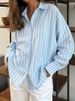Verve 2025 Autumn Winter New Long Sleeve Cardigan Jacket Women Striped Shirt Women's Fashion_ecoleips.com