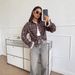 2026 Plaid Shirt Women's Retro Loose Outer With Medium And Long American Shirt Street Woman_ecoleips.com
