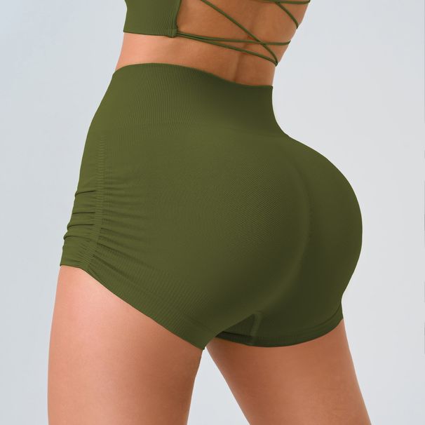 Women's Clothing Women's High Waist Peach Hip Quick Drying Tight Running Fitness Pants Threaded Solid Color Sports Pants_ecoleips.com