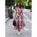 2023 Women's Fashion European And American Vacation Polka Dot Print Tie-Waist V-Neck Mid-Length_ecoleips.com