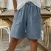 Women's Clothing New Women's Summer Cotton And Linen Solid Color Strap Loose Casual Shorts_ecoleips.com