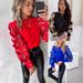 Women's Long Sleeve Fashion Round Neck Shirt Petal Sleeves Independent Station Wish Autumn Top For Foreign Trade_ecoleips.com