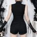 Women's Sleeveless Top XS26023 Basic Versatile New Spring Style Subculture Gothic Hollow out Cross Design for Ladies_ecoleips.com